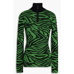 STINE GOYA Sylvie ribbed jacquard-knit turtleneck sweater in green NWT Size Medi